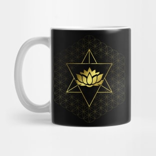 Merkaba Star Lotus in Flower of Life Sacred Geometry Mug